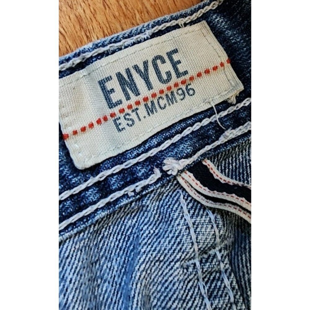 Vintage Y2K Enyce Jeans Wide Leg Baggy Hip Hop 44 x 32 Embroidered Blue Denim - Picture 8 of 16